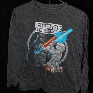 Star Wars Lego Large Boys tshirt The Empire Strikes Back Gray Long Sleeve tee